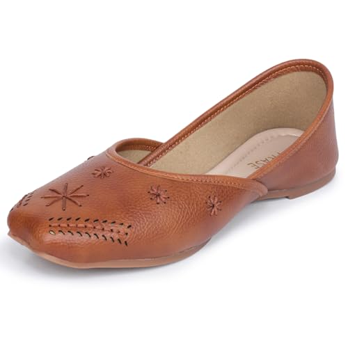 Image of TRASE Traditional Jutti for Women & Girls | Flat Sole, Soft Lining, Cushion Footbed | Comfortable Ethnic Footwear for Festive, Wedding & Casual Wear