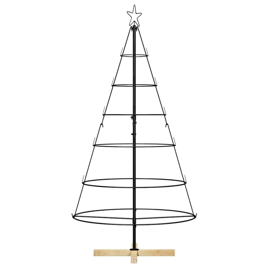 Décoration de Noël artificielle avec support, noir, 154 cm, en acier, pour salon, intérieur, extérieur, l'avent, hiver, décoration festive avec effet naturel