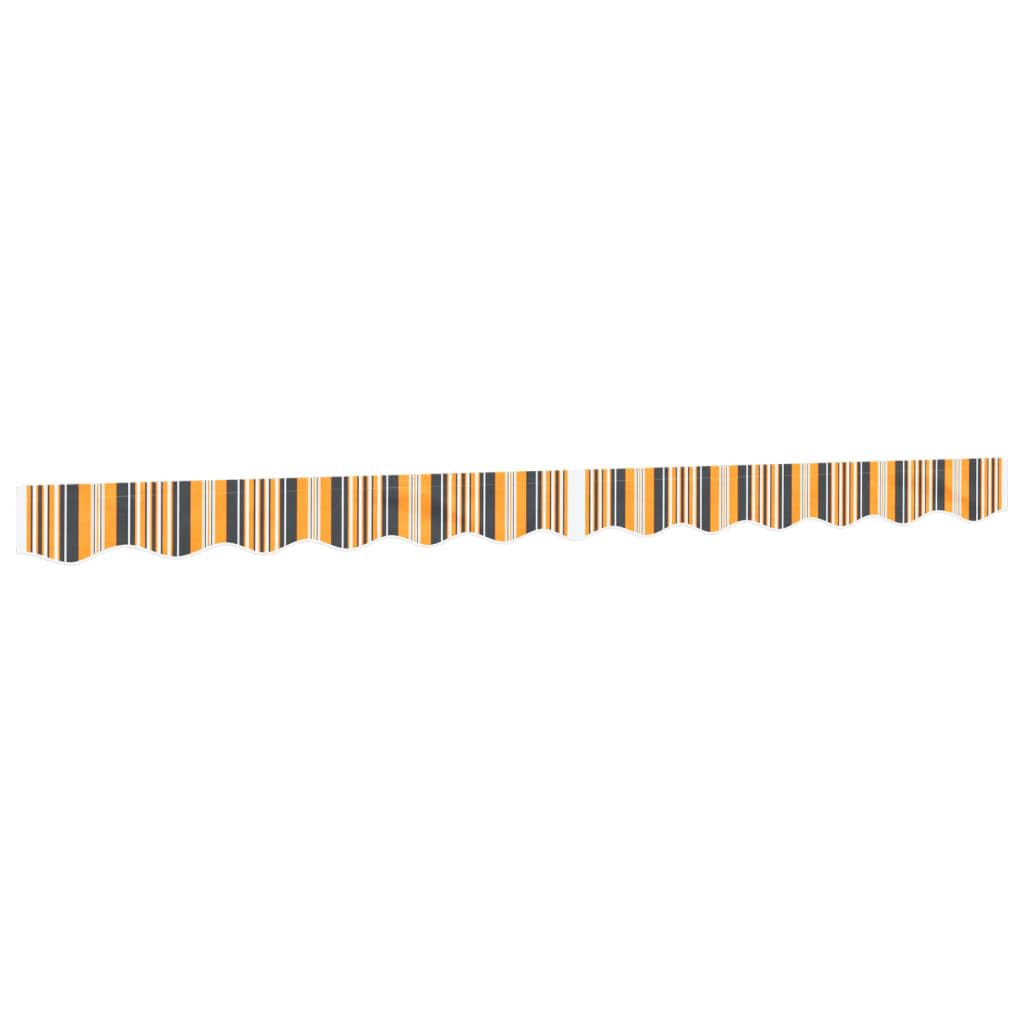 vidaXL Tessuto Ricambio per Mantovana Tenda Righe Giallo e Grigio 3 m, Sostituzione Tenda da Sole, baldacchino da Giardino, Sostituzione Tenda da Sole Superiore