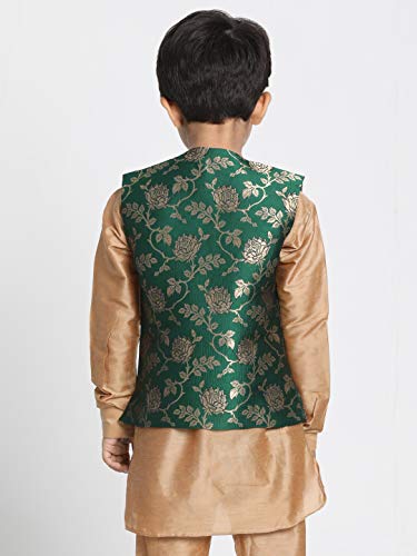 Image of JBN Creation Black Cotton Silk Blend Boys Nehru Modi Jacket