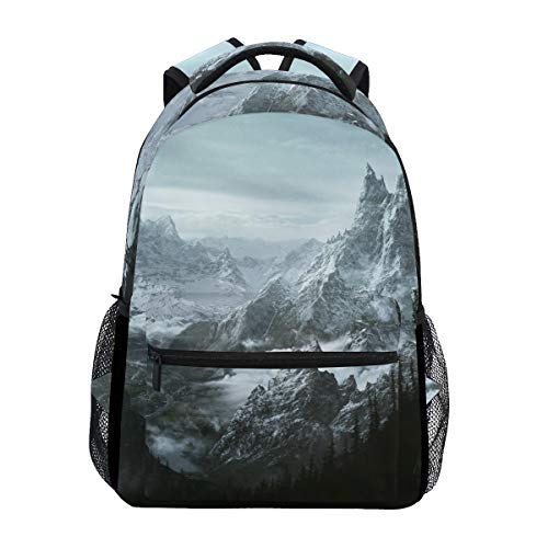 Backpacks Skyrim Mountain College School Book Bag Travel Hiking Camping Daypack