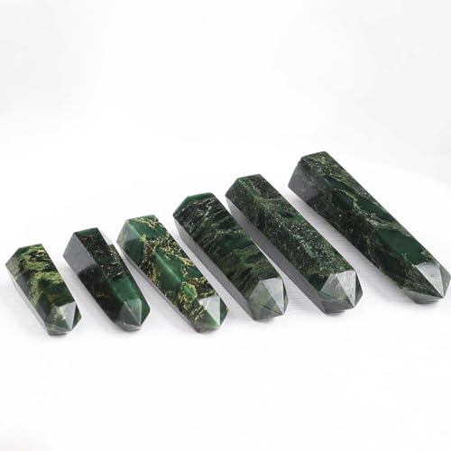 Varita de cuarzo esmeralda con punta hexagonal pulida para reiki, pack de 3 piezas 7
