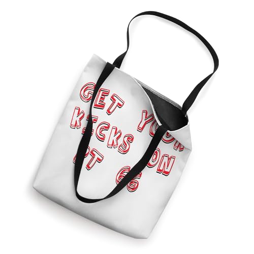 Bolso tipo tote retro con lema 'Get Your Kicks on Rt 66' miniatura 2