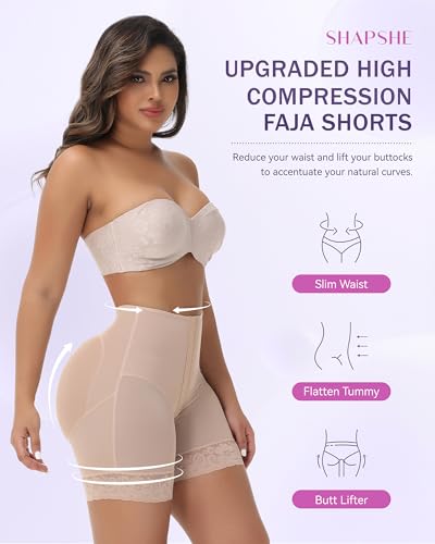 SHAPSHE Tummy Control Shapewear Shorts Butt Lifting Panties Compression Underwear Women Curvy Faja Colombianas Moldeadoras4