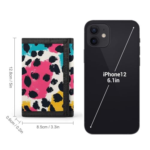 Colorful Leopard Pattern Custom Trifold Wallet Front Pocket Credit Card Holder with Coin Purse for Men Women Travel Gifts2