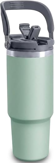 T&T KART Stainless Steel Vacuum Insulated Tumbler with Handle & Straw | Leakproof Travel Mug for Hot & Cold Drinks | Large...