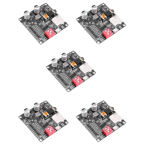 Hlxnyami 5X Fuente de Alimentación DY-HV20T 12V / 24V Módulo de Reproducción de Voz de 10W / 20W Compatible con Tarjeta Micro-SD Reproductor de Música MP3 para