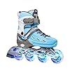 SUPER YOUNGSTER Adjustable Inline Skates for Boys Girls Ages 4-12 with Light Up Wheels, Roller Skates Blades for Youth Kids Indoor & Outdoor Beginners