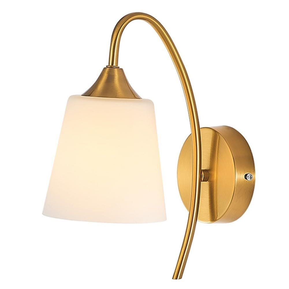 Applique da Parete per Esterni, Applique da Parete Moderne Vintage, Applique da Parete con Finitura in Ottone e Paralume in Vetro, Lampada da Parete nordica per Interni, per Camera da Letto, Corr