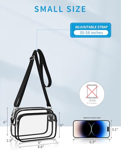 Clear Bag for Stadium Events, Clear Purse with Removeble Strap, Stadium Bag for Sporting Work Festival and Concert4