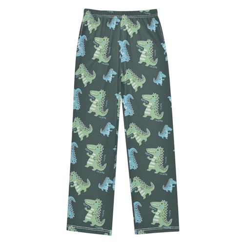 ZZXXB Dinosaur Running Boys Long Pants Soft Trousers Elastic Waist Kids Lounge Bottoms with Pockets S-XL