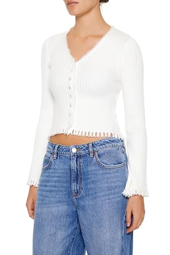 Forever 21 Women's Frayed Cardigan Sweater4