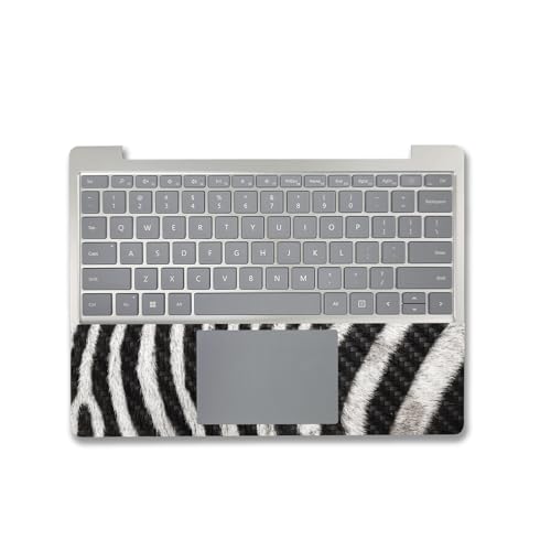 Image of MightySkins Carbon Fiber Skin Compatible with Microsoft Surface Laptop Go 3 (2023) Full Wrap Kit - Zebra Closeup | Protective, Durable Textured Carbon Fiber Finish | Made in The USA
