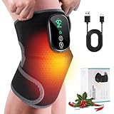 Cordless Knee Heating Pad, Newly 4 Vibration Motors Knee Massager, 3-in-1 Heated Knee Brace with 5 Heat Levels and 5 Massage Modes, Heated Knee Massager Brace, Birthday Gifts for Dad & Mom (1 PCS)