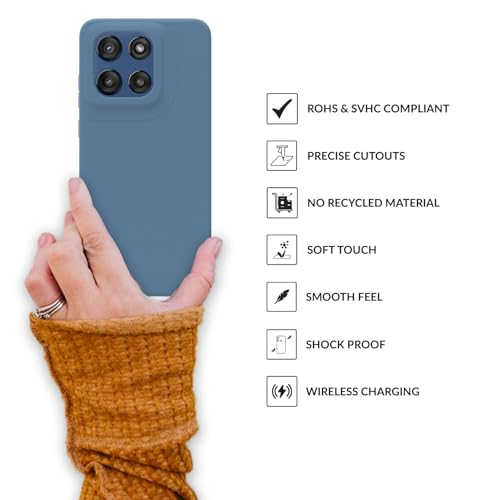Image of SPRIG Compatible with Moto Edge 60 Stylus Premium SilkTone Back Cover Drop Tested Shock Proof Mobile Case for Men, Women, Boys and Girls with Camera Protection (Denim Blue)