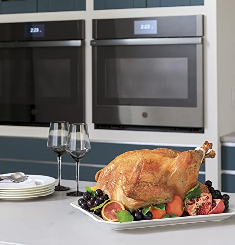 Image of GE Profile PKD7000SNSS 27 inch Smart Double Wall Oven with 8.6 cu. ft. Total Capacity True European Convection (Upper) Self-Clean with Steam Clean Option 7 inch Full Color Touch LCD Screen in Stainless Steel