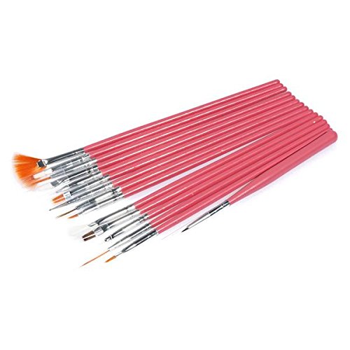 15 pennelli fini bianco per unghie ricostruzione