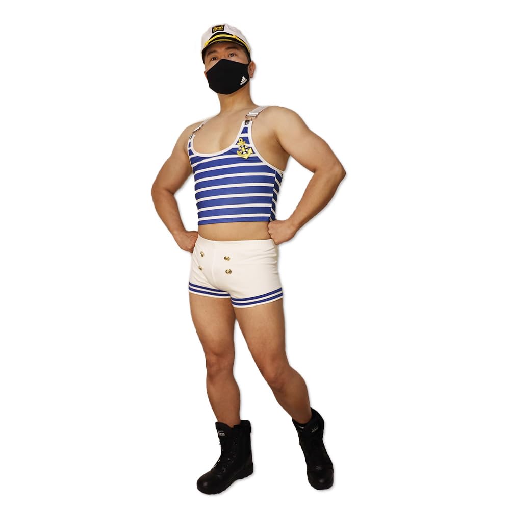 Amazon.co.jp: GOGO-14 水兵さん コスプレ 3点セット ブルー ホワイト