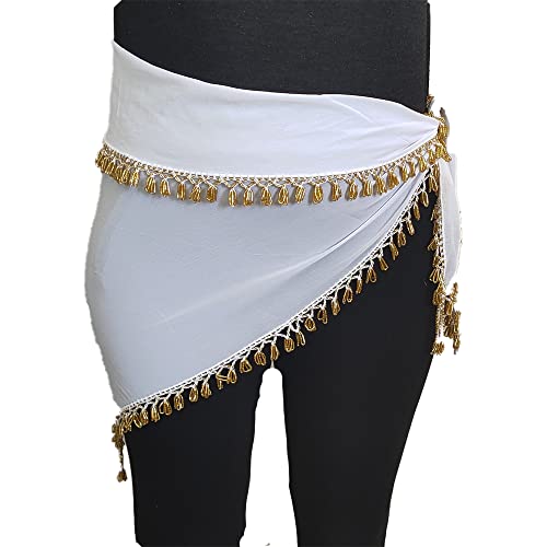 Châle blanc pour danse du ventre et cours de danse orientale en studio - 2