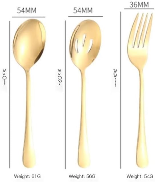 Cooking Spoons 3-Piece Stainless Steel Serving Spoon, Utensil Spoon Buffet Set(Silver)