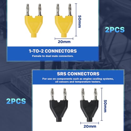 Image of AUTOOL 92PCS Multimeter Test Lead Kit, Multi-Size Terminal Adapters Banana Plug Test Leads Backprobe