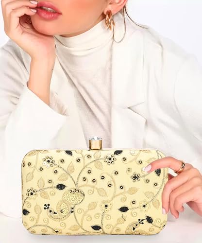 Image of LONGING TO BUY Hand Crafted Designer Box Clutch - Zari Embroidery For Women