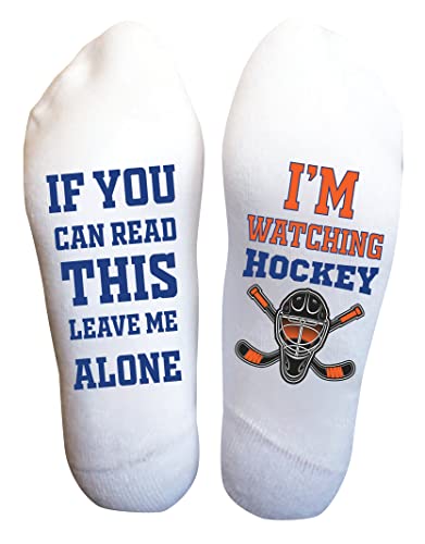 Funky Fun Socks With Sayings: Handcrafted Novelty Delights for All Ages, For Sizes 6-14, Exceptional Comfort & Durability, If You Can Read This Collection- Leave Me Alone I'm Watching Hockey