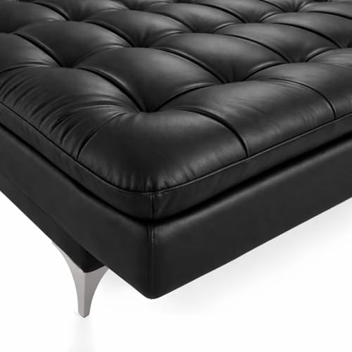 Image of Casaliving Danny 3 Seater Sofa Cum Bed Leatherette Fabric (Black) with Two Cushions Perfect for |Home Living |Office Room and Guest Room Premium Sofa