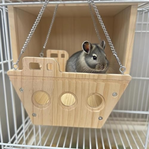 Plataforma de madera para chinchillas ideal para el descanso elevado 3