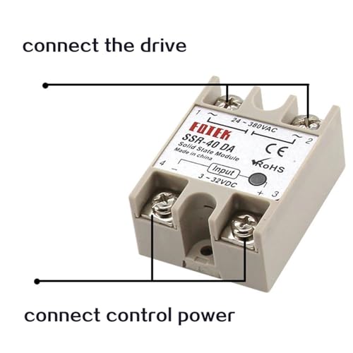 Relé de estado sólido SSR-10DA modulo CC a CA para control PID 10A 3
