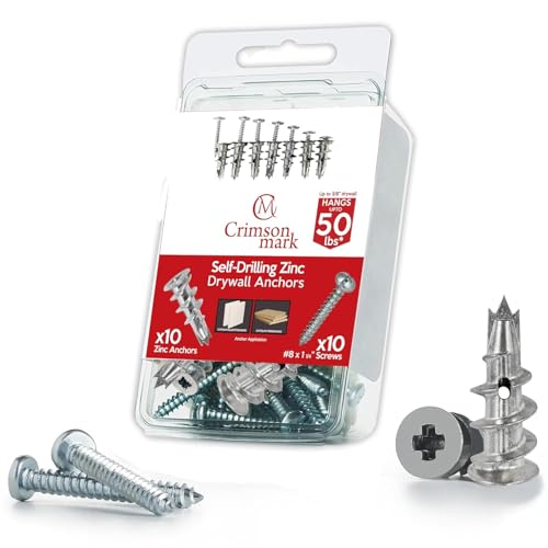 Self Drilling Drywall Kit Anchors, Screws and Bolts (20)
