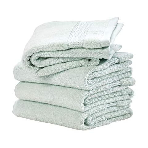 iDesign SPA Juego de 4 Manos, algodón pequeñas con Cenefa Tejida Cover