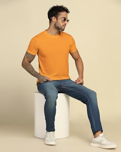 Image of VastraVibes Cotton Regular Fit T-Shirt Round Neck Casual Mens Plain Tshirt