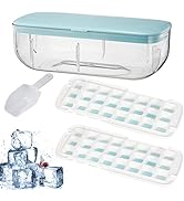 EYSOO Ice Cube Tray with Lid 48 Grids Easy-release Ice Cube Molds for Freezer BPA Free Ice Cubes ...