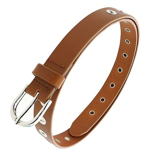 FASHIONGEN - Women's belt in vegetable-tanned bull leather, eyelet, LIBBY