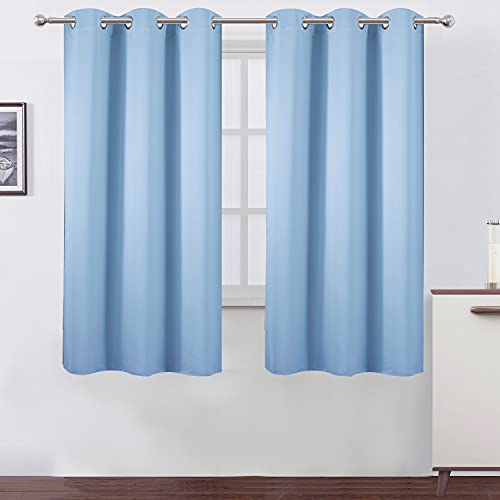 Image of LEMOMO Sky Blue Thermal Blackout Curtains /38 x 63 Inch /Set of 2 Panels Room Darkening Curtains for Bedroom