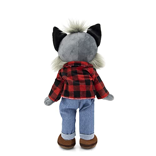 Plushible Rag Doll - Soft Dolls For Baby, Girls, Boy, Toddler, & Infants - Stuffed Animal -Plush Cuddle Buddy With Clothes - Washable Fabric Bodied - Sensory Toys For 0-2 Years Old - 14 Inch - Wolf #TOP5