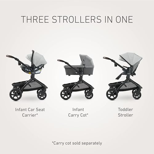 Image of Graco Premier Modes Nest Travel System, 3-in1 Modular Carseat Stroller Combo, Pramette, Toddler Stroller, Includes Premier SnugRide SnugFit 35 LX Infant Car Seat, Midtown