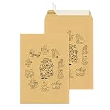 Versandtaschen C4 Haftklebend Muster | große Briefumschläge 110g / m² ohne Fenster für A4 | Maxibrief Großbrief Kuvert Umschläge Envelope | Versandtaschen Warensendung (Weihnachten, 25)