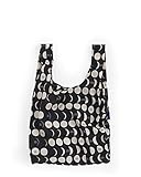 BAGGU Standard Reusable Shopping Bag, Eco-friendly Ripstop Nylon Foldable Grocery Tote, Moon
