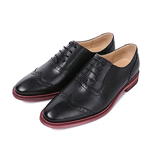 Gxswlaaa Sapatos femininos Oxford, sapatos femininos Oxford, sapatos femininos Oxford com bico redon