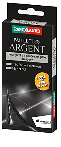 Parexlanko, Paillettes Argent, Paillettes pour joint de carrelage en poudre, pâte ou époxy, Argent, 30g
