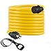 Yodotek 25FT Heavy Duty Generator Locking Power Cord NEMA L14-30P/L14-30R,4X10 Gauge SJTW Cable, 125/250V 30Amp 7500 Watts Yellow Generator Lock Extension Cord with UL Listed