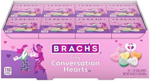 Brach's Valentine's Day Tiny Conversation Hearts, Friendship Exchange, 1 oz Boxes, 24 Ct | 1 oz Boxes