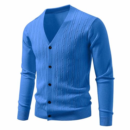 Mens Cardigan Sweater Knit V Neck Button Up Ribbed Sweaters Lightweight Soft Breathable Fabric Stylish for Daily Wear​4