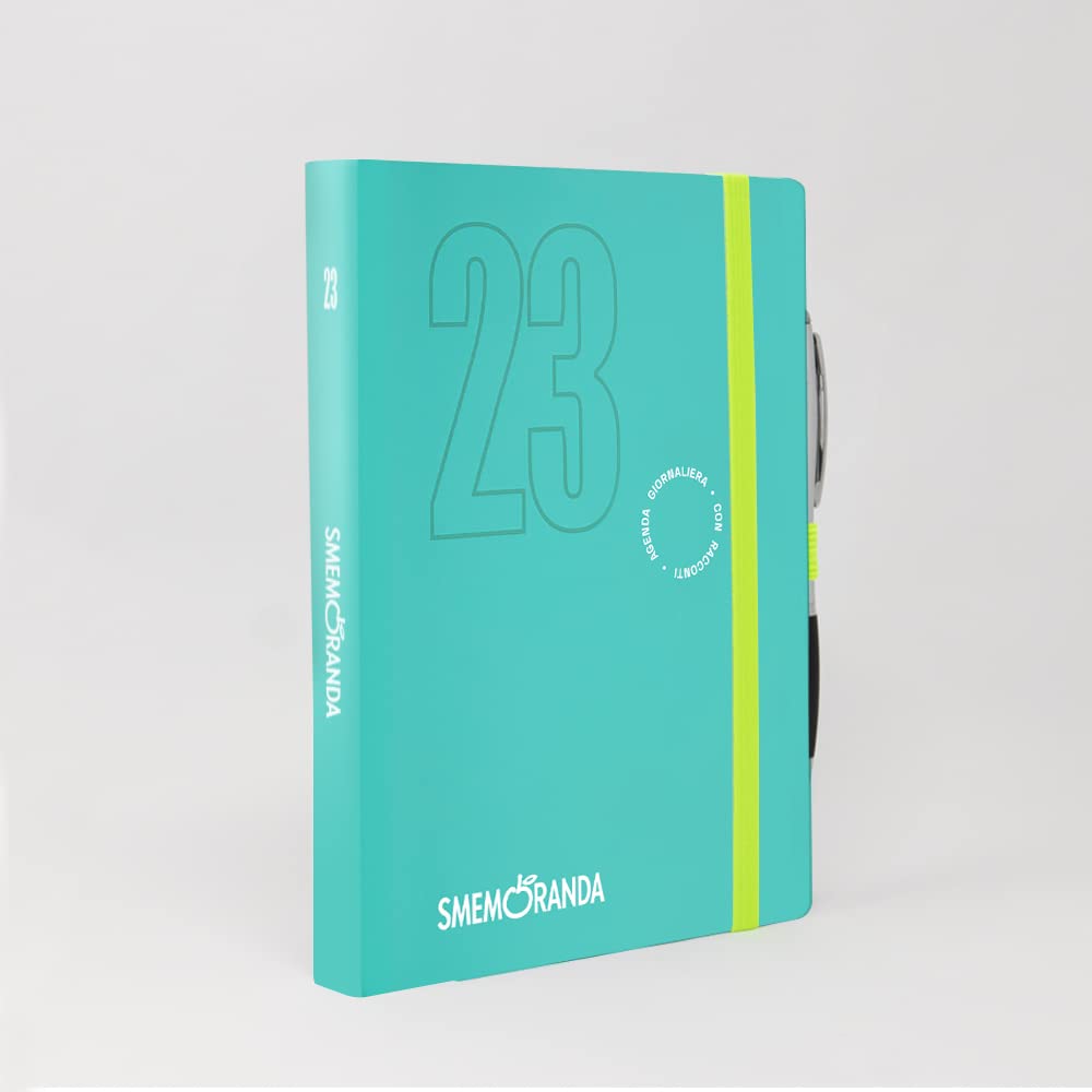 Smemoranda Daily Agenda 2023 Ice Blue, 12 Months Planner, Large 13x18.8 cm, Home Office University, Soft Cover, Squared Pages - Image 2