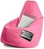 Avalon - Pouf Poltrona Sacco Grande L Jive, Puffo per Sedersi Ergonomico, Pouf a Sacco in Tessuto Antistrappo e Impermeabile, Comoda Poltrona a Sacco Moderna, Made in Italy(80x80x125cm-Rosa)