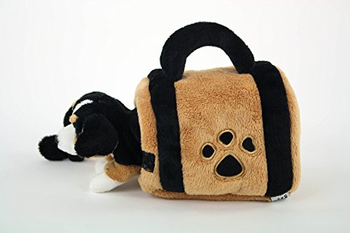 Teddys Rothenburg Kuscheltier Berner Sennenhund in Hundehütte 15 cm braun/schwarz/weiß Plüschhund Stoffhund