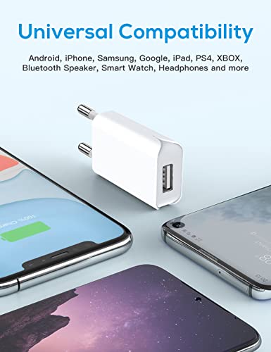 USB Ladegerät 5V 1A USB Netzteil Stecker, 5W Slim USB Netzstecker Adapter Steckdose Ladestecker für iPhone, Samsung Handy,MP3, eBook Reader und Mehr (White) - Image 8