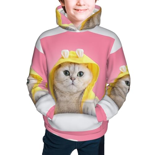 A Funny Cat Kids Pullover Hoodies Boys Sweatshirts Girls Athletic Clothes with Pocket2